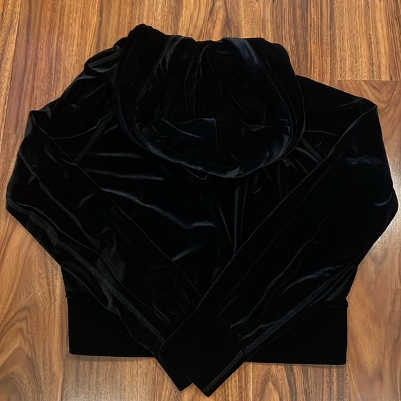 Rag & Bone - Black Velvety Soft Crop Hoodie - Picture 4 of 4